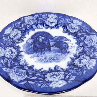 VILLEROY & BOCH FLOW BLUE TURKEY PLATE