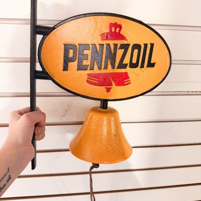 CAST IRON PENNZOIL ADVERTISING BELL