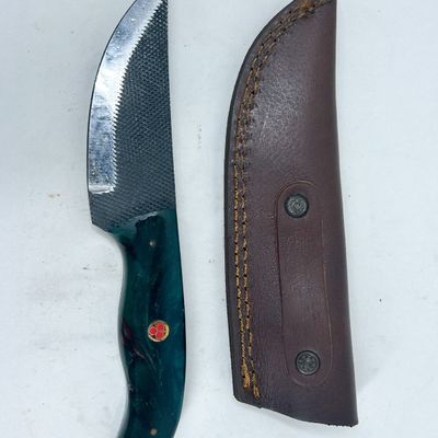 DAMASCUS FILE STEEL HUNTING KNIFE