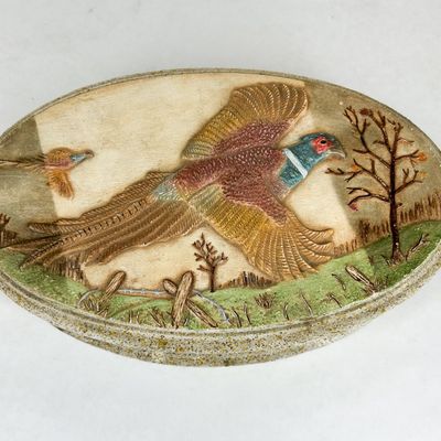 OVAL CERAMIC PHEASANT BOX