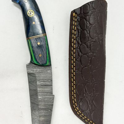 DAMASCUS STEEL TANTO POINT KNIFE