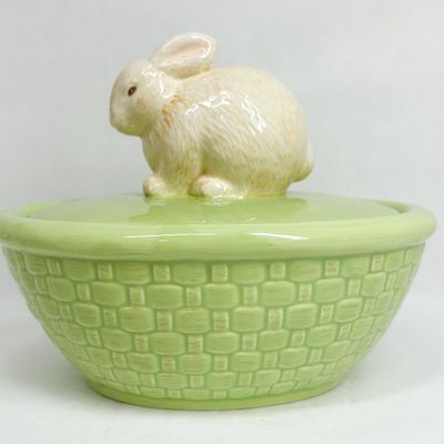 HALLMARK CERAMIC BASKETWEAVE CANDY DISH