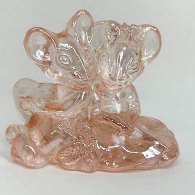 IRIDESCENT GLASS MICE PINK