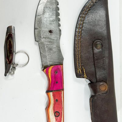 DAMASCUS STEEL HUNTING AND KEYCHAIN KNIVES