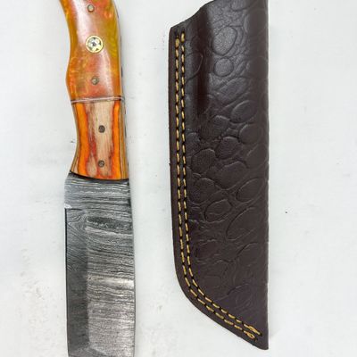DAMASCUS STEEL CLEAVER WITH SYNTHETIC HANDLE