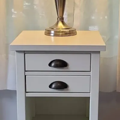 2-Drawer, 2-Shelf Table & Lamp