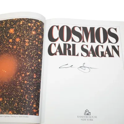 Sale Photo Thumbnail #208: SIGNED CARL SAGAN "COSMOS" BOOK 1980