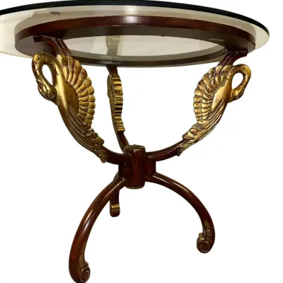 Sale Photo Thumbnail #174: MAITLAND SMITH CARVED GILDED SWANS TABLE

