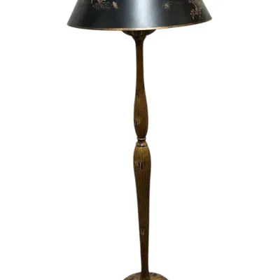Sale Photo Thumbnail #84: VINTAGE CHINOISERIE GILT PAINTED WOOD FLOOR LAMP