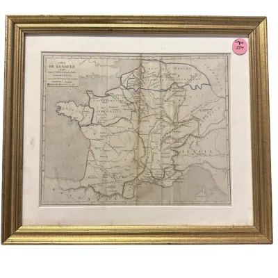 Sale Photo Thumbnail #270: ANTIQUE HAND COLORED MAP DUCARTE DE LA GAULE L DUSSIEUX