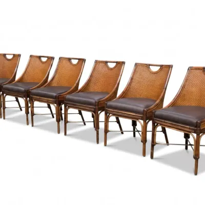 Sale Photo Thumbnail #113: 6 WOODBRIDGE FURNITURE BALI DINING CHAIRS