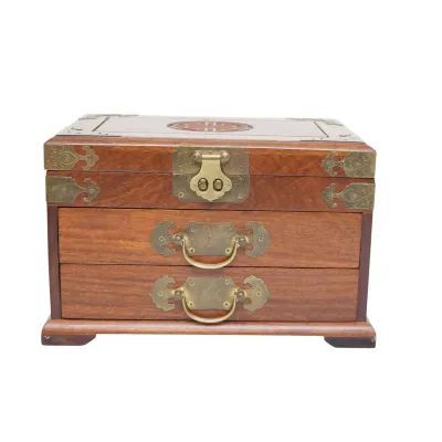 Sale Photo Thumbnail #42: VINTAGE CHINESE ROSEWOOD SHOU JEWELRY BOX