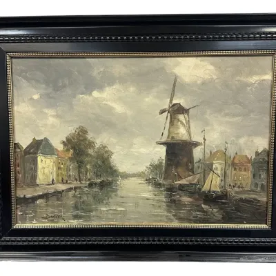Sale Photo Thumbnail #150: FRANS BAKKER (1871-1944) SIGNED OIL ON BOARD
