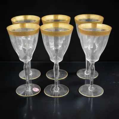 Sale Photo Thumbnail #43: 6 PC TIFFEN-FRANCISCAN RAMBLER ROSE WATER GOBLETS