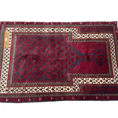 Sale Photo Thumbnail #258: FINE HAND KNOTTED BALUCH PRAYER RUG