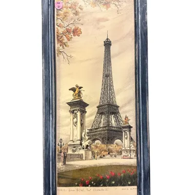Sale Photo Thumbnail #90: VINTAGE ORTIZ ALFAU (1935-2000) LITHOGRAH EIFFEL TOWER