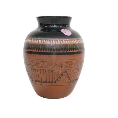 Sale Photo Thumbnail #28: VINTAGE NAVAJO MITCHELL BLACKHORSE POTTERY VASE