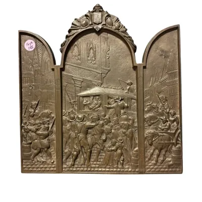 Sale Photo Thumbnail #227: ANTIQUE GOTHIC CONTINENTAL BRONZE PLAQUE