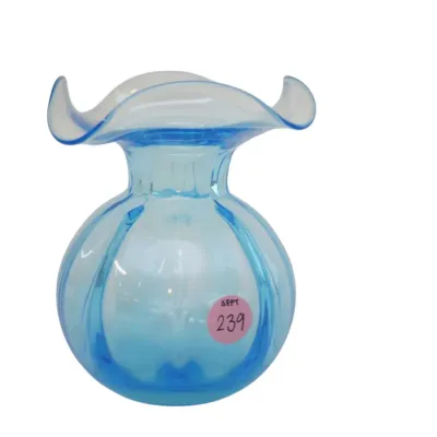 Sale Photo Thumbnail #275: VIETRI HIBISCUS AQUA GLASS FLUTED VASE