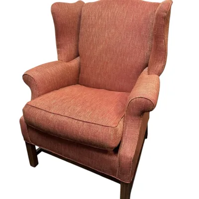 Sale Photo Thumbnail #250: ANTIQUE TRADITIONAL QUEEN ANNE WINGBACK CHAIR