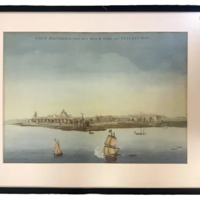 Sale Photo Thumbnail #22: ANTIQUE PRINT NIEUW AMSTERDAM (MANHATTEN) FRAMED