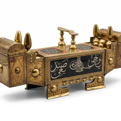 Sale Photo Thumbnail #49: TURKISH OTTOMAN BRASS & WOOD SHOE SHINE VALET