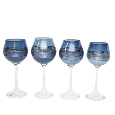 Sale Photo Thumbnail #249: 4 MINH DOUGLAS MARTIN SILVER SPUN WINE GOBLETS