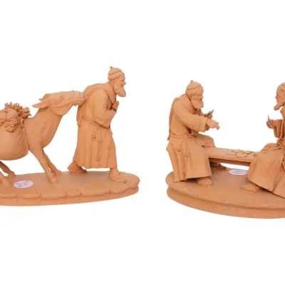 Sale Photo Thumbnail #53: 2 PIECE ITALIAN TERRACOTTA SCULPTURE FIGURINES