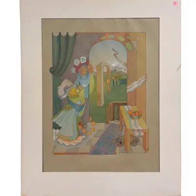 Sale Photo Thumbnail #81: DENNIS LOY (1939-2012) ORIGINAL PEN & WATERCOLOR