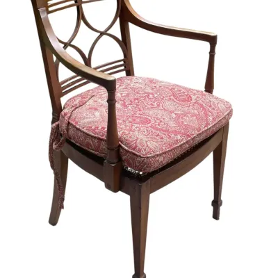 Sale Photo Thumbnail #179: GOOD REGENCY ARMCHAIR WITH CANE SEAT

