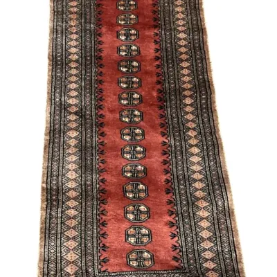 Sale Photo Thumbnail #132: VINTAGE HAND KNOTTED BOKHARA RUNNER