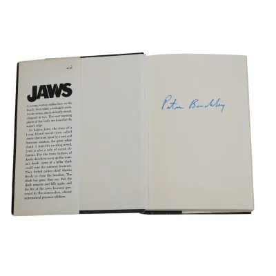 Sale Photo Thumbnail #130: SIGNED PETER BENCHLEY JAWS BOOK 1974