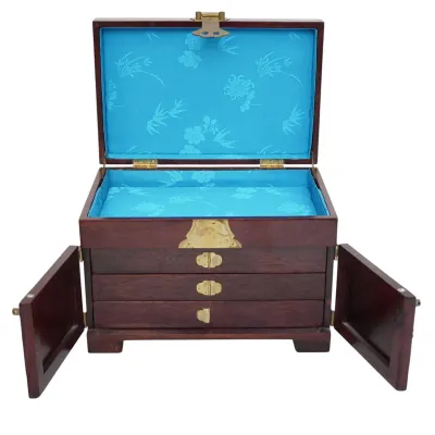 Sale Photo Thumbnail #75: VINTAGE CARVED CHINESE ROSEWOOD JEWELRY BOX