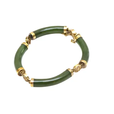 Sale Photo Thumbnail #46: VINTAGE SPINICH GREEN JADE BRACELET