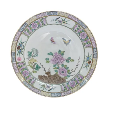 Sale Photo Thumbnail #27: LARGE VINTAGE HAND PAINTED JAPANESE PORCELAIN PLATTER
