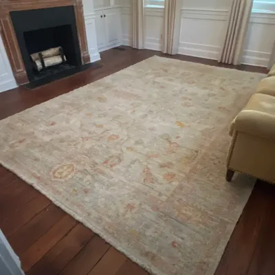 Sale Photo Thumbnail #149: LARGE HAND KNOTTED ANGORA TURKISH OUSHAK RUG 12 FT
