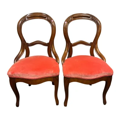 Sale Photo Thumbnail #257: MATCHED PAIR OF ANTIQUE BALLOON BACK SIDE CHAIRS