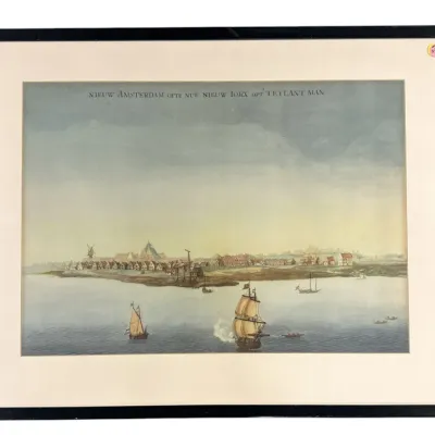 Sale Photo Thumbnail #268: ANTIQUE PRINT NIEUW AMSTERDAM (MANHATTEN) FRAMED