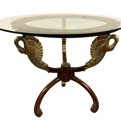 Sale Photo Thumbnail #173: MAITLAND SMITH CARVED GILDED SWANS TABLE
