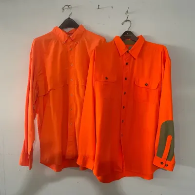 LLBean Orange Hunting Field Shirt Size XL & LLBean Orange Vented Shirt Size XL