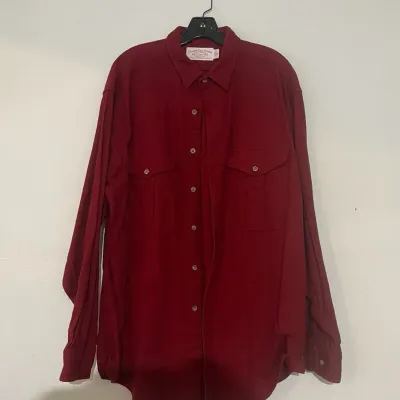 Filson Cotton Maroon Button Down Size XL & Filson Orange Cap