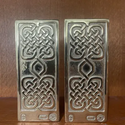 Pair Of Solid Brass Bookends 