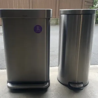 2 Kitchen Step Open Trash Cans 
