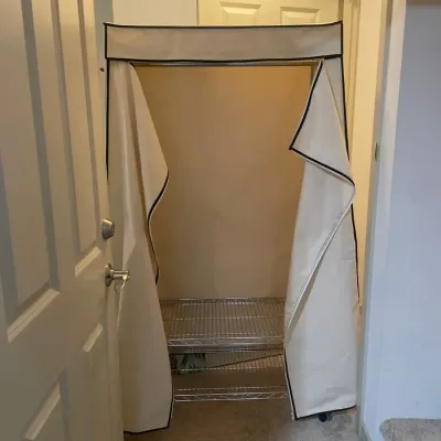 Rolling Clothing Rack With Cover 