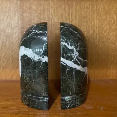 Black & White Marble Bookends