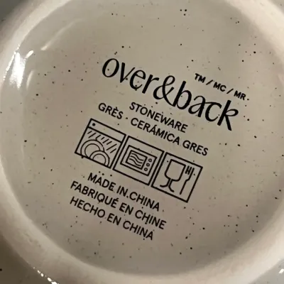 Maker's mark on the underside of an Over & Back