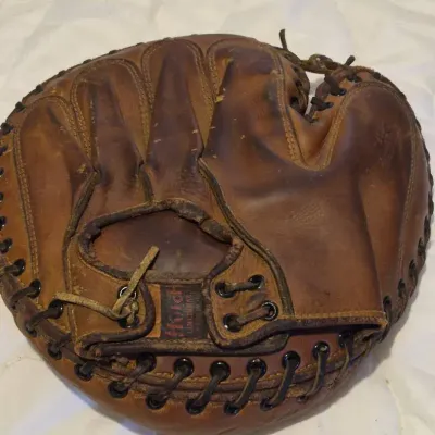 vintage Hutch  brown leather catcher's mitt 