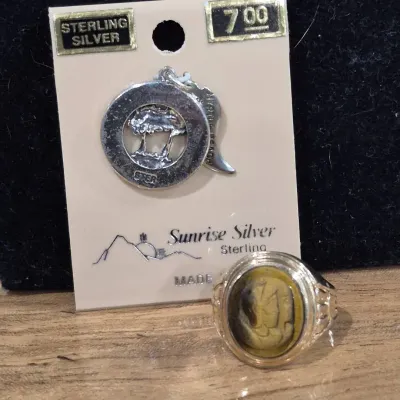 Vintage 10kt Ring + Sterling Charm #11