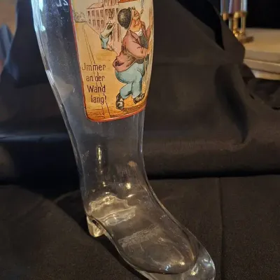 Vintage German Boot Beer Glass 