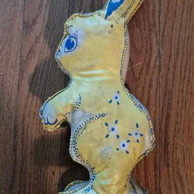 Vintage Oil Cloth Easter Bunny